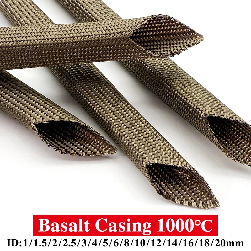 Fiberglass Sleeve Basalt Braided Cable Protector ID 1mm-20mm Insulation Superior Heat Resistance Acid And Alkali Resistance