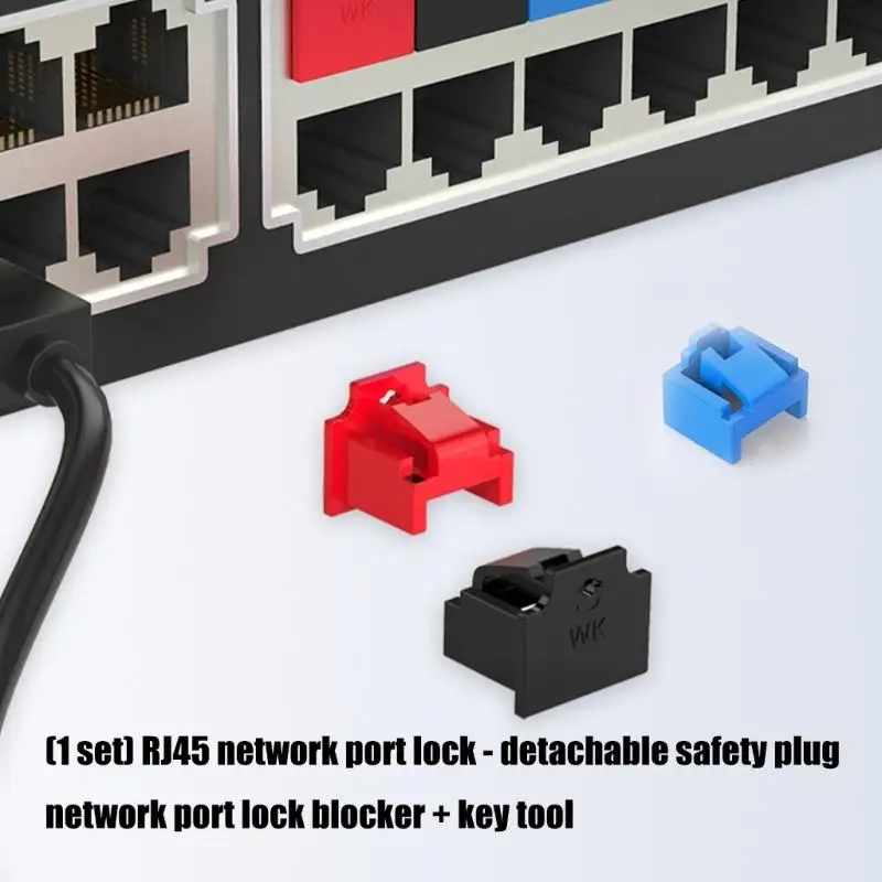 

652F Съемная защита сетевого порта RJ45 с ключом предотвращает несанкционированный доступ
