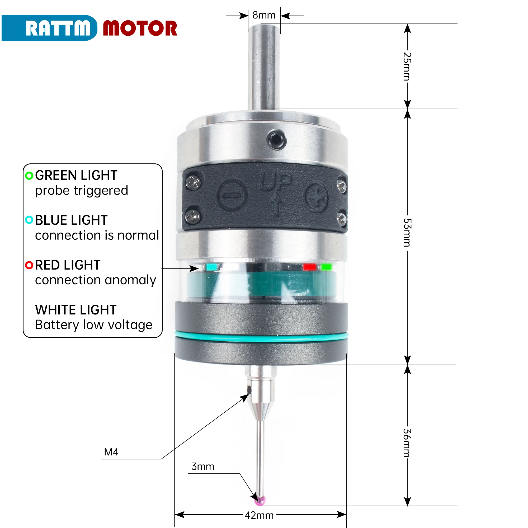 New GP-800 Wireless Probe Tool, 3D Edge Detector Centering Rod for CNC Machining Centers