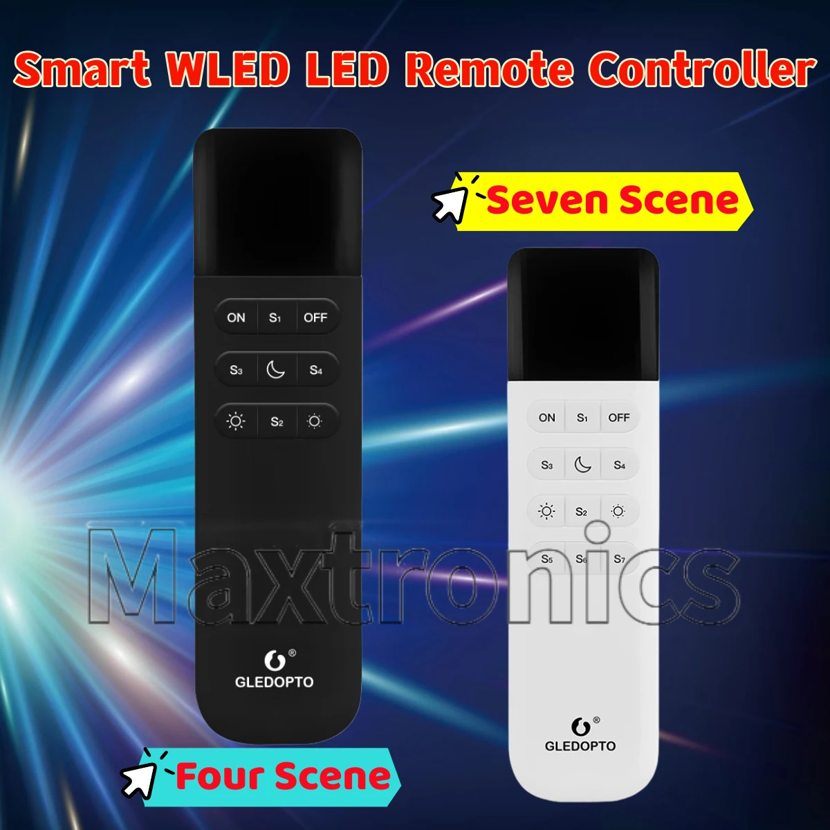 

4/7 режимов сценариев работы GLEDOPTO Smart WLED LED Пульт дистанционного управления RC-001WL/002WL 2.4G WiFi Беспроводной режим сна Регулировка яркости IP20