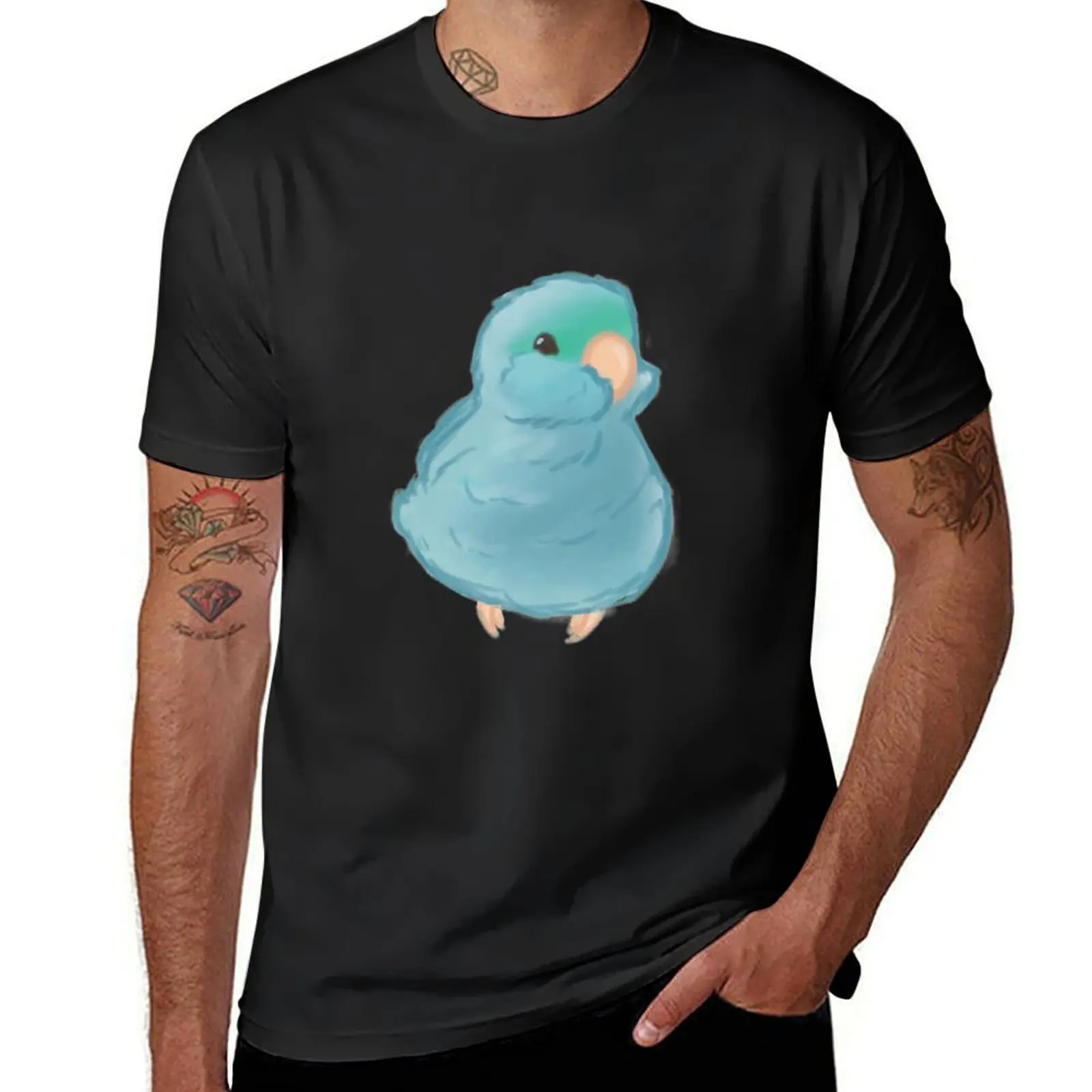 Turquoise Parrotlet T-Shirt summer top quick drying funnys vintage black t shirts for men