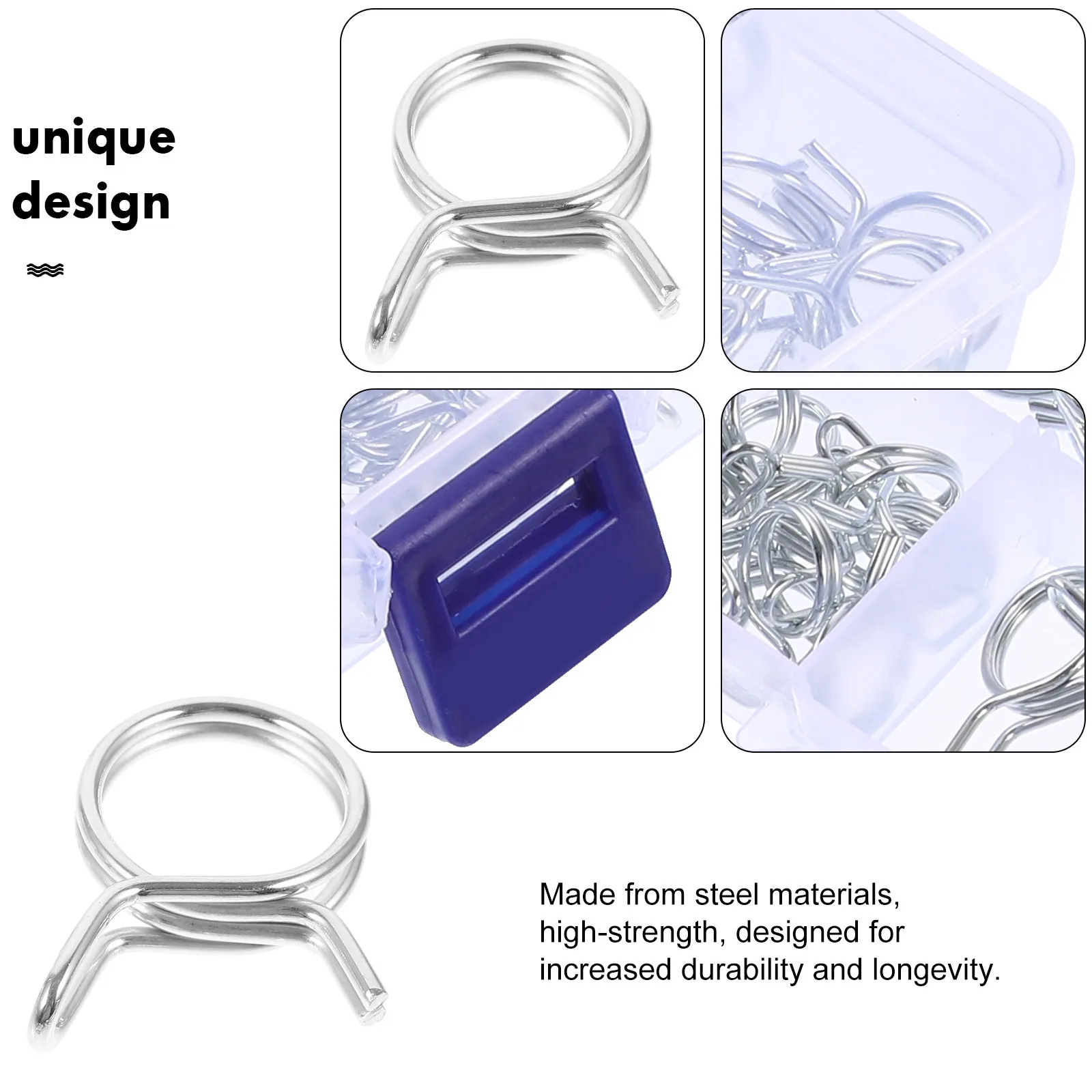 

70Pcs Steel Fuel Hose Clamps High Strength Spring Fasteners for Automotive Motorcycle Silicone Hose Clamp Fuel Line Clamp