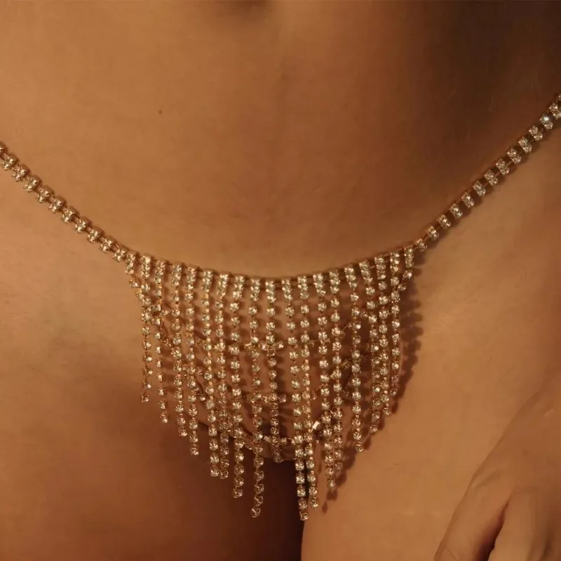 

Сексуальное пляжное белье-стринги с кисточками, кристаллами и стразами, цепочка на тело, украшение для талии и живота, для вечеринок