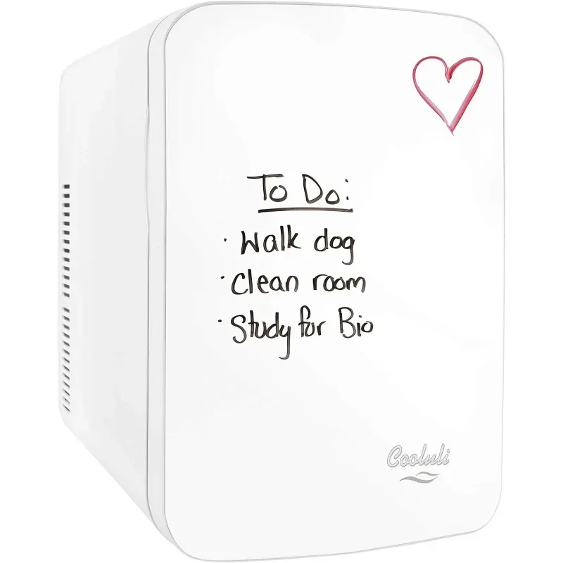 Vibe Mini Fridge for Bedroom - With Cool Front Magnetic Whiteboard - 15L Portable Small Refrigerator for Travel