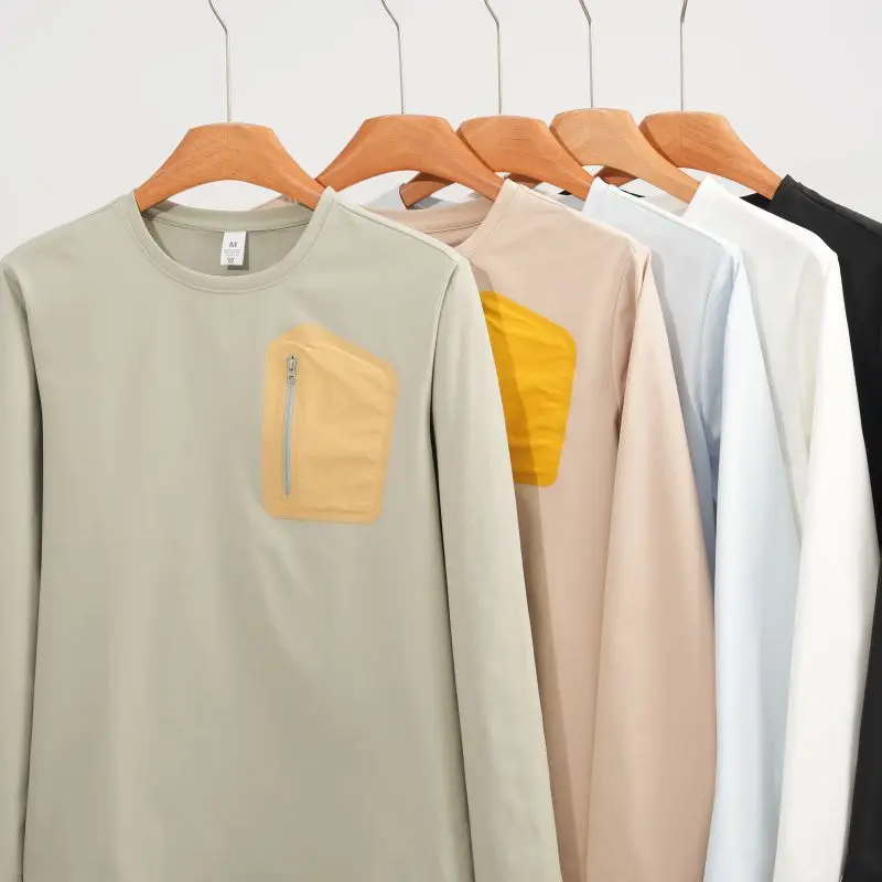 2026 Herbst Bergsportmode, Angler-Baumwoll-Feeling, Schnelltrocknendes Langarm-T-Shirt, Basisschicht für Laufen und Fitness – Detail 13