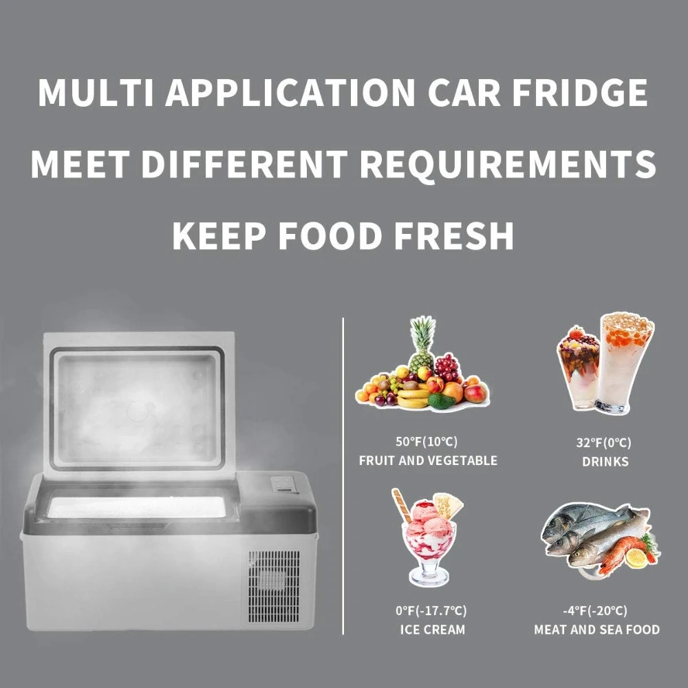 Portable Car Freezer, 21 Quart (20 Liter) Fast Cooling 12V Car Fridge -4℉~68℉, Car Cooler, 12/24V DC and 100-240V AC for Outdoor