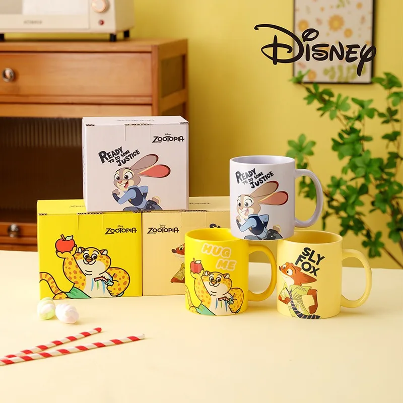 Cartoon Stitch Mickey Ceramic Mug Cute Winnie The Pooh Household Breakfast Milk Cup Buzz Lightyear Coffee Cups Zootopia Mugs - view 3