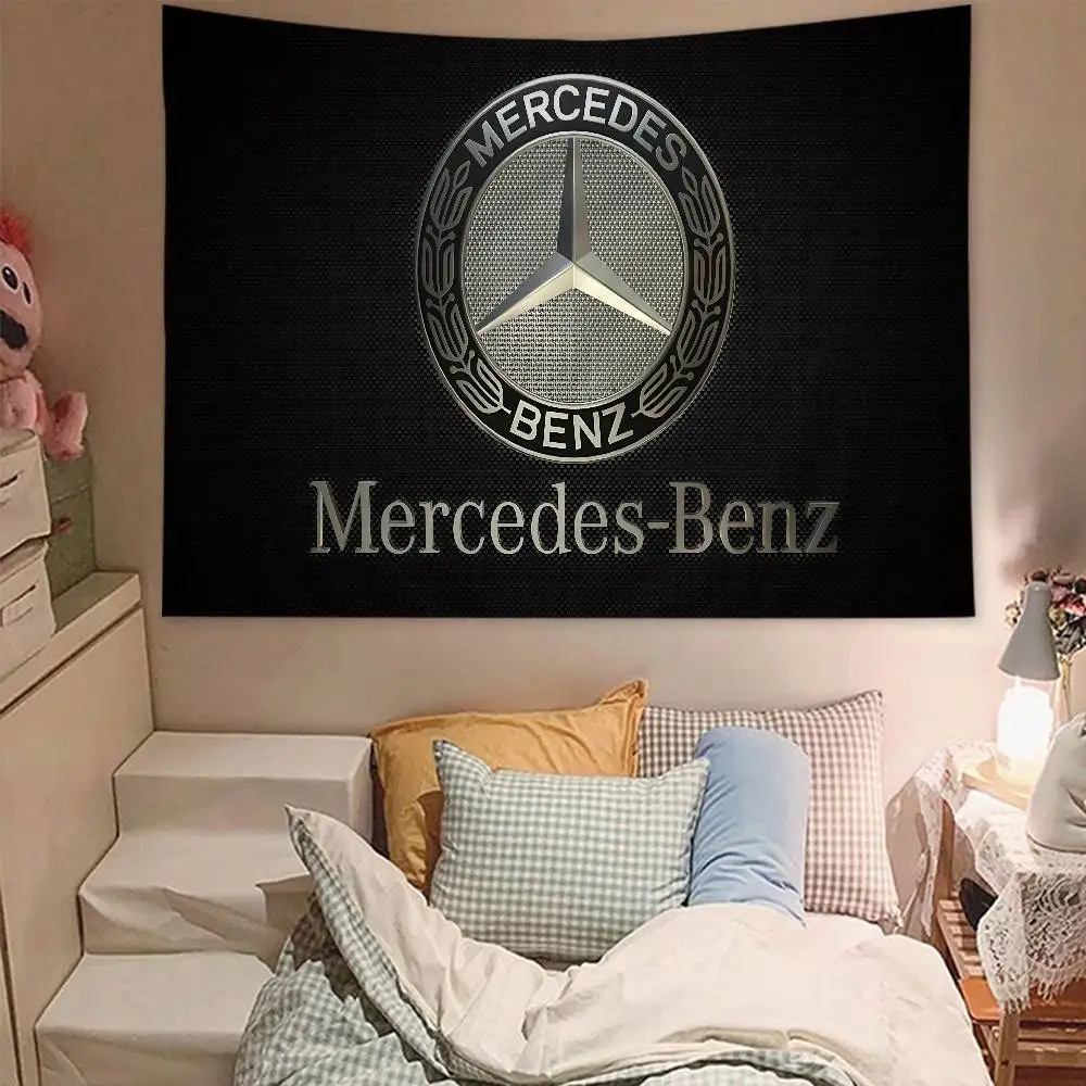 Car M-Mercedes-Ben-z-Back Colorful Tapestry Wall Hanging Cheap Hippie Wall Hanging Bohemian Tapestries Wall Hanging Sheets