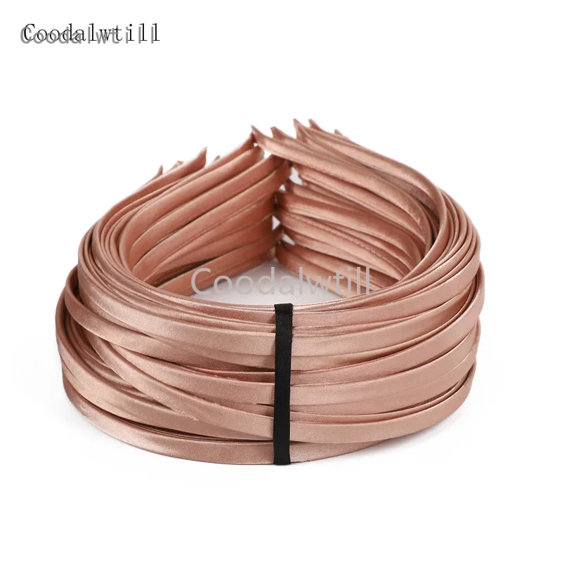 

50 шт./лот, ширина 0,7 см (7 мм), повязка на голову, атласная крышка, металлическая повязка для волос, женские обручи для волос, повязки для волос, аксессуары для волос «сделай сам»