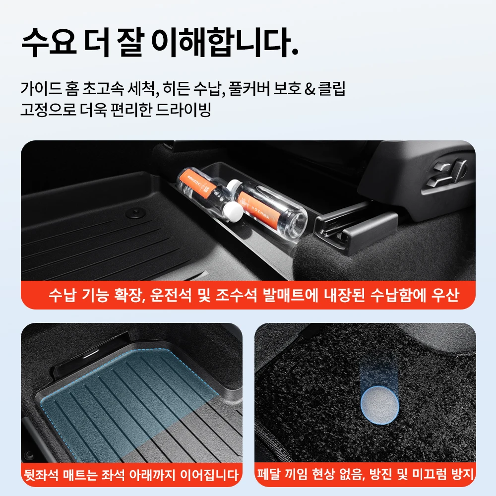 YZ For Tesla Floor Mat Model YL 2026 Car Trunk Mat Set Luggage Mat TPE waterproof Anti-Slip Set LHD&RHD  Floor Liner Mat 썸네일 6