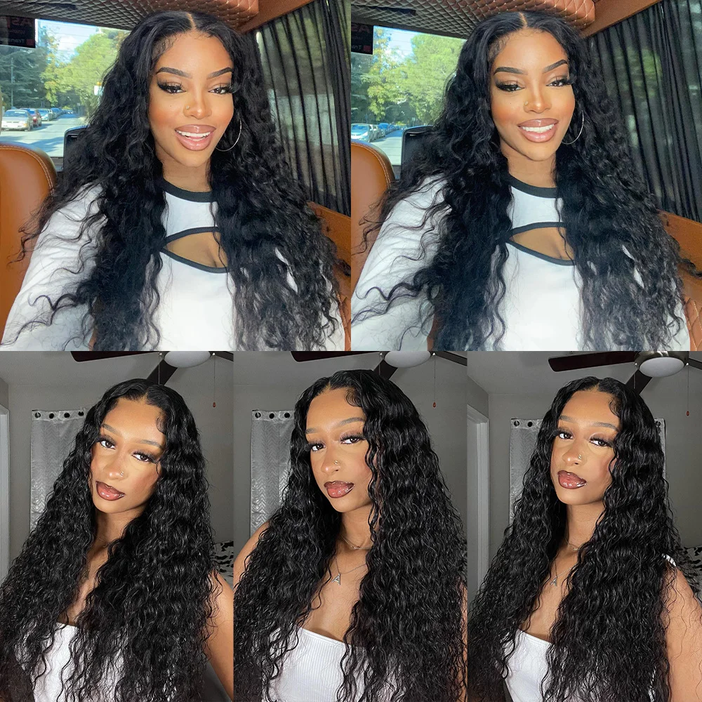 Brazilian Water Wave Hair Bundles, 100% Curly Weave, Cabelo Humano, Remy Hair, Cor Natural, 10A, 3 Pacotes, 22, 24, 26