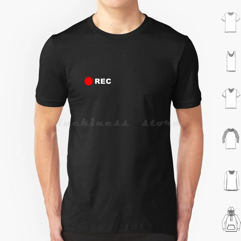 Recording Button T Shirt Cotton Men Women DIY Print Recording Rec Recording Logo Rec Logo Camera Recording Camera Recording