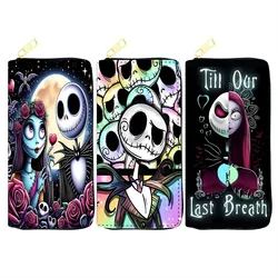 New Disney Cartoon Nightmare Before Christmas PU Zipper Wallet Jack Skellington Money Bag Card Holder Women Surprise Gifts