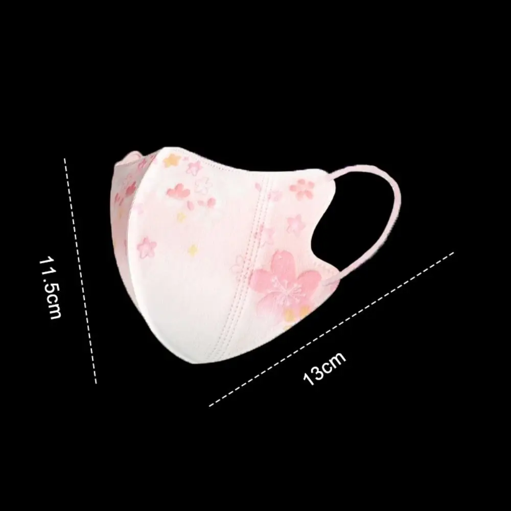 10pcs Gradient Print Color Disposable Face Mask 3D Design V-face Anti Dust Mask 3layer Protective Face Cover Women Female