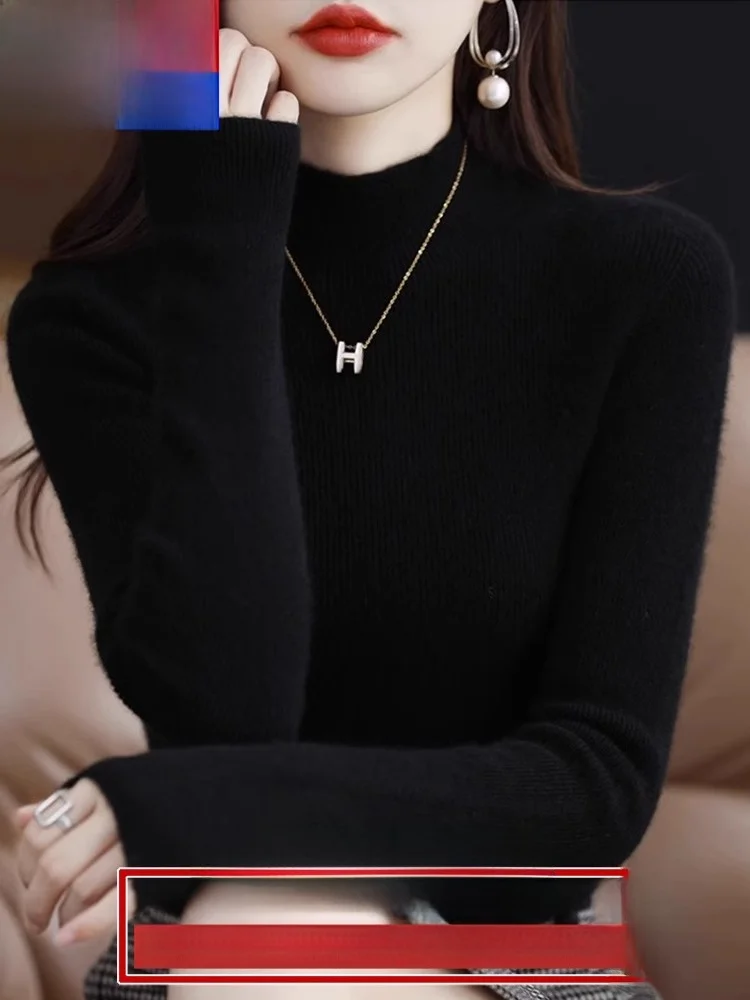 

Bla Camere вязаный свитер женский приталенный крой осень-зима Thiened f шерстяная основа с высоким воротником irt для поездок на работу Sle