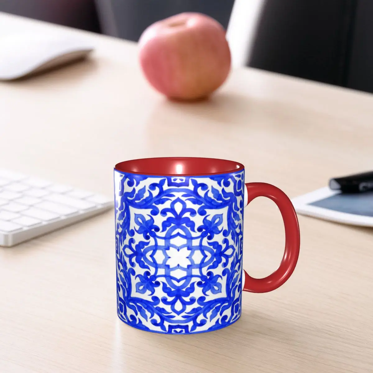Portuguese Azulejo Tiles Mug Funny Ceramic Coffee Cups Tea Mugs Milk Cup Drinkware Gifts for Friends