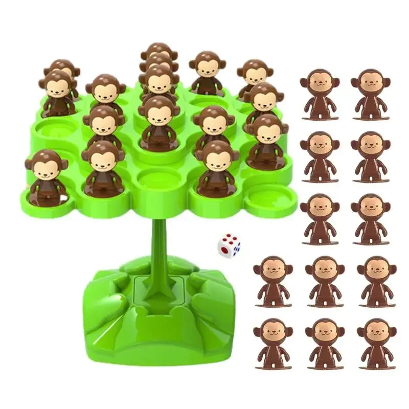 Rompecabezas divertido para niños, juguete de mesa informal de apilamiento de árbol de equilibrio, Matemáticas Montessori, mono, ocio, juego de interacción entre padres e hijos