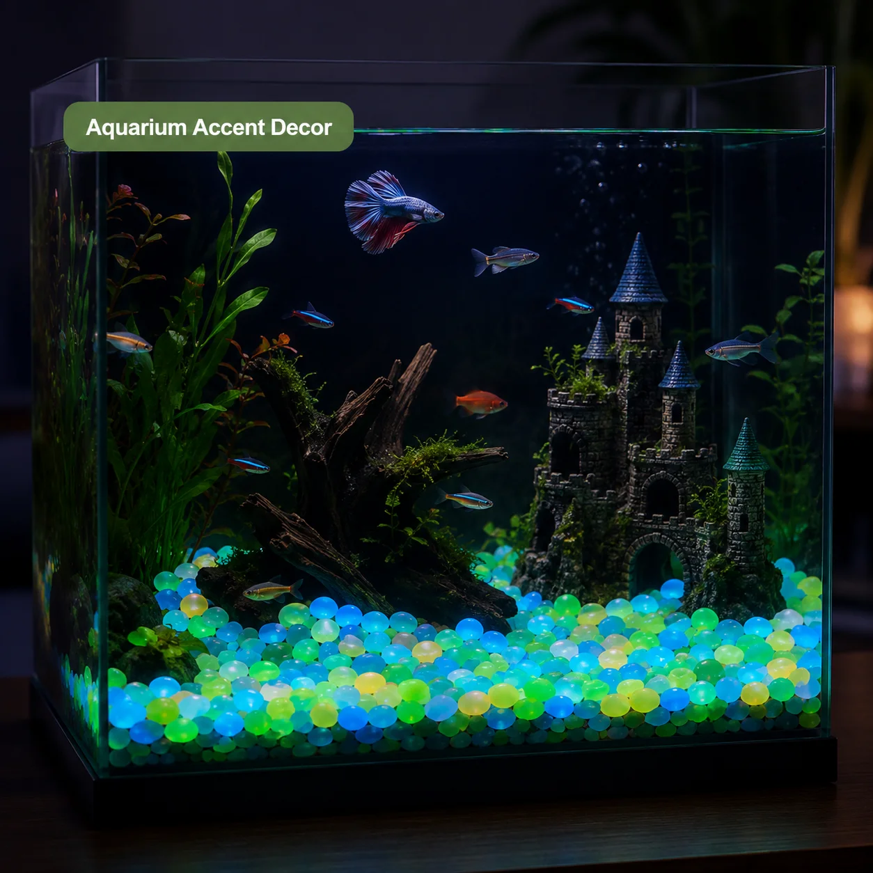 200Pcs Glow In The Dark Pebble - Planted Aquarium With Rocks recension och pris