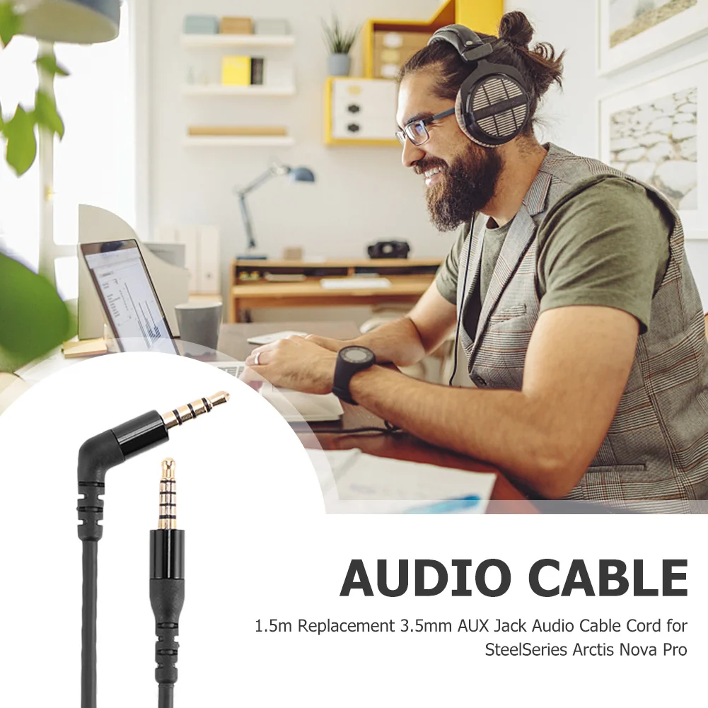 1.5 متر استبدال 3.5 ملم AUX جاك وصلة كابل الصوت لـ SteelSeries Arctis Nova Pro