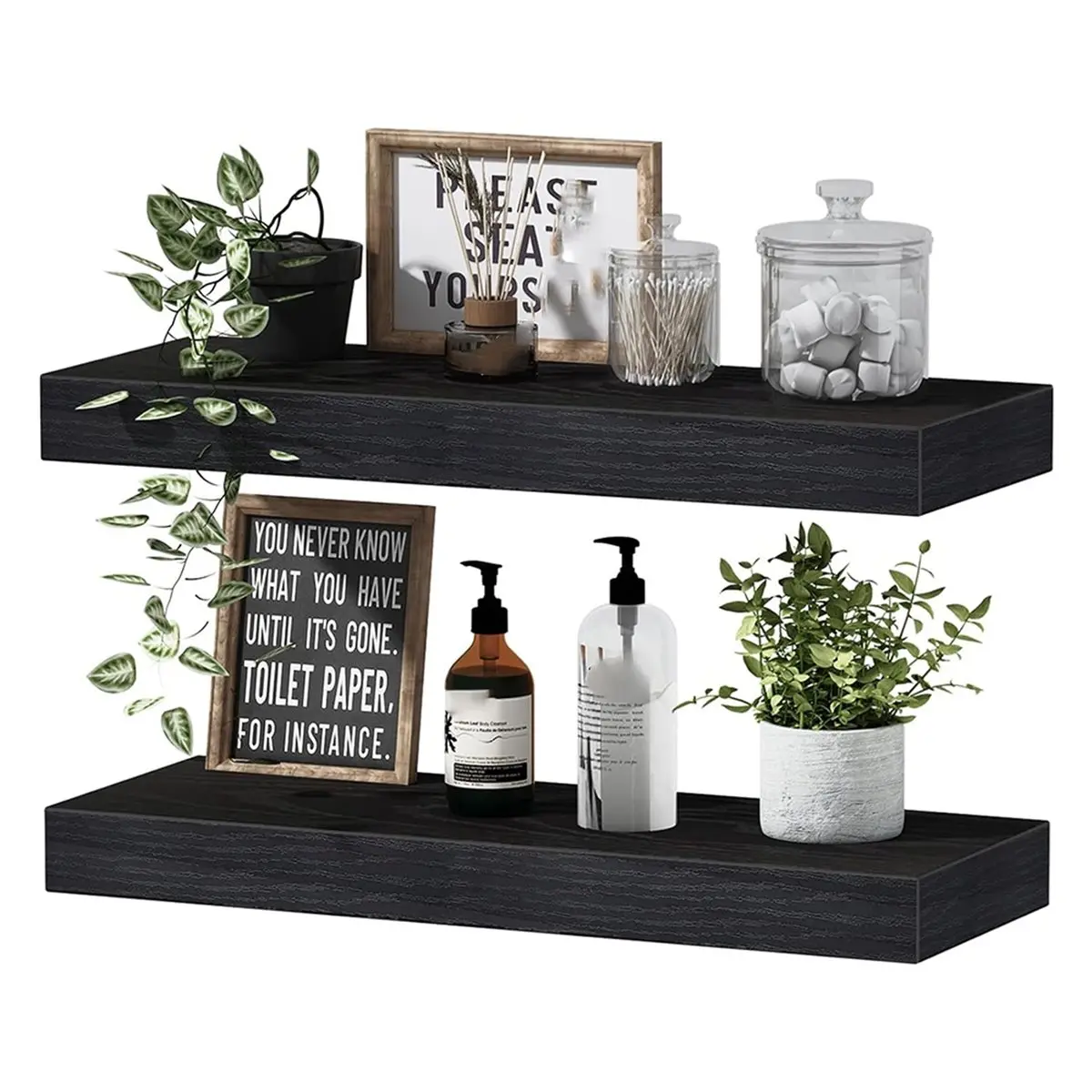 618 Mega Sale Wall-Mounted Floating Shelf, White Textured Wall Shelf, Single-Panel Mounting Shelf, Wall-Mounted Storage Rack C