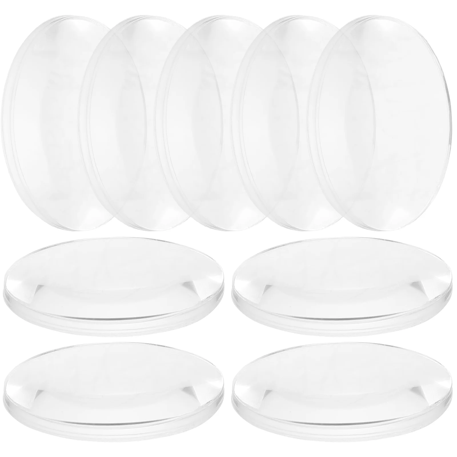 60 Pcs Biconvex Lens Magnifying Glasses Physics Teaching Optical for Set Clear Small Acrylic Kit Double