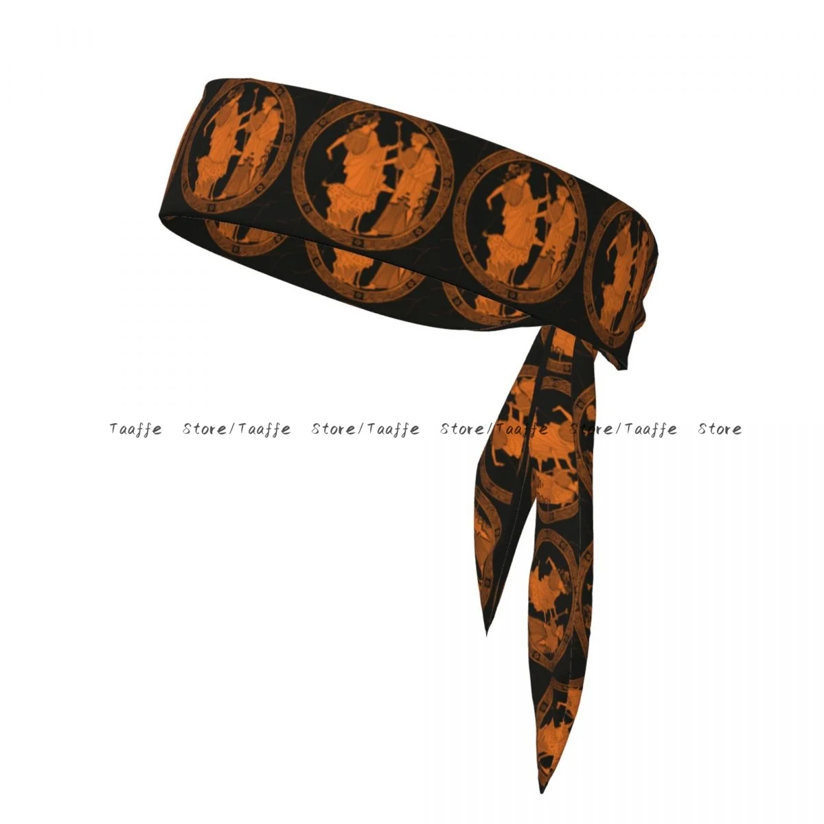 

Tie Headbands Greek Print Sports Head Band Athletic Sweatband Bandana Sweat Wicking