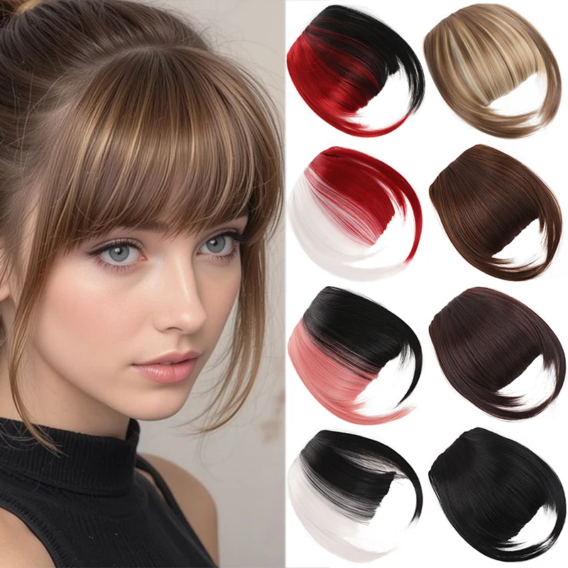 Clip‑in Bangs Hair Piece Thick Synthetic Fake Bangs with Sideburns Women Halloween Cosplay Role Play Party Hair Accessories