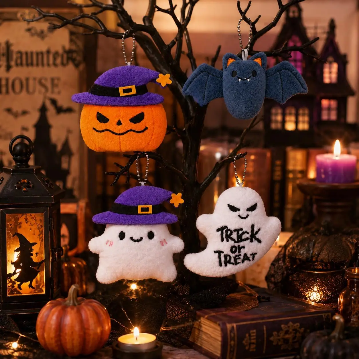 12-40 Stück Halloween Mini-Plüsch-Schlüsselanhänger Großpackung Geister-Stofftiere Geschenktüten-Füller Halloween-Party-Geschenke – Detail 3