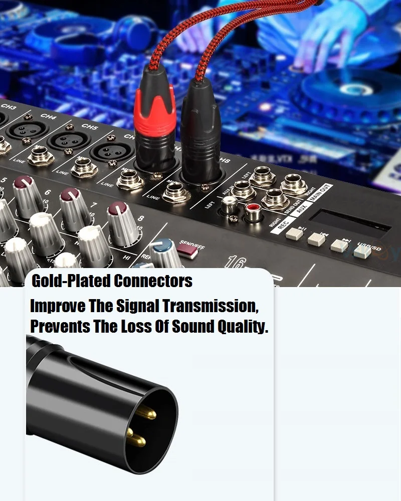 Двойной 3-контактный аудиокабель XLR «папа» на двойной разъем RCA для усилителя, микшера, динамика, домашней стереоаудиосистемы, экранированные шнуры XLR к RCA