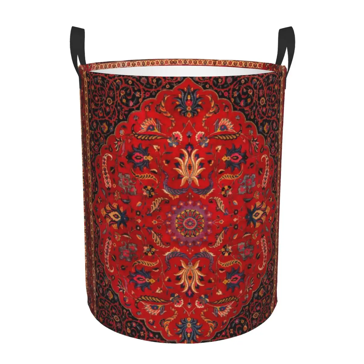 Customized Antique Persian Rug Laundry Basket Foldable Large Clothing Storage Bin Bohemian Ethnic Baby Hamper