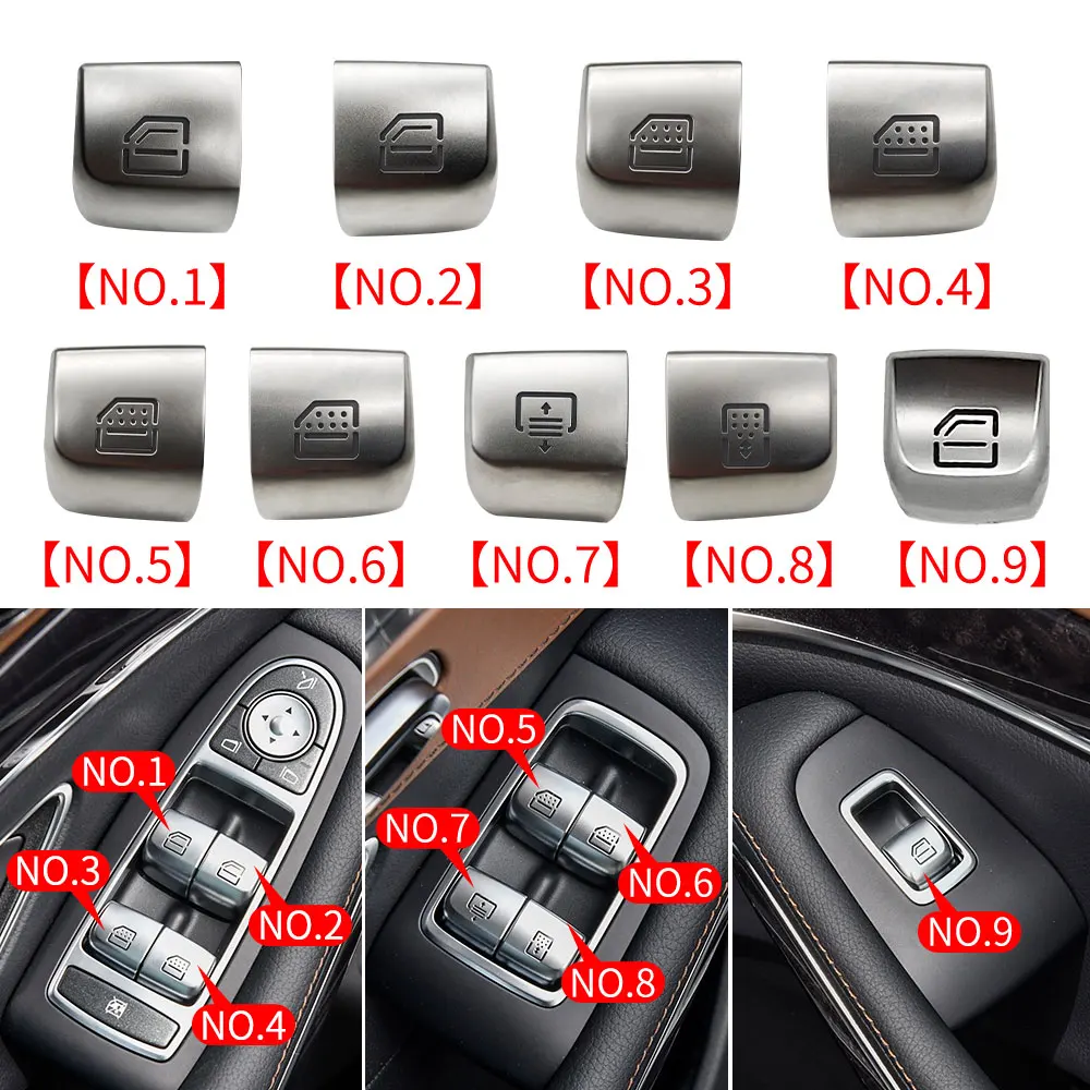 For Benz E S Class Car Power Window Switch Button Cover Cap Accessory For Mercedes W212 W222 E300 S300 S320 S350 S400 S500 S600