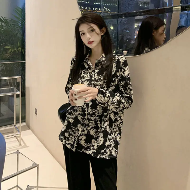 

Shirts Women Casual Fashion Chic Tie Dye Streetwear All-match Retro Tops Ladies Harajuku Clothes Camisa Korean Style Students