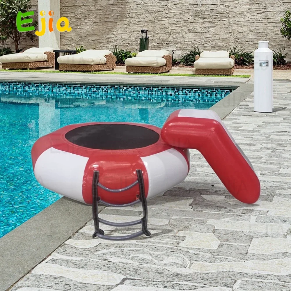 

Надувной водный батут, плавающий батут для озера, 2 м/7 футов, батут для взрослых, портативная платформа для плавания с отскоком для озера, бассейнов