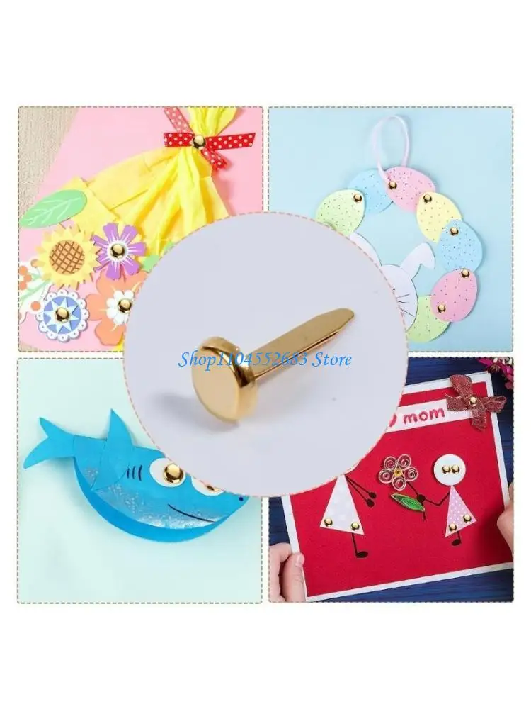 

Y6GD Paper Clasps Split Pins Round Head Clips for School Office Scrapbooking Paper