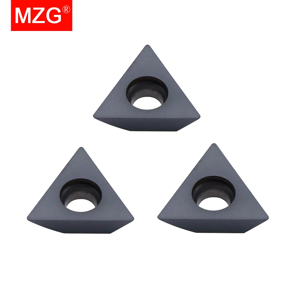 

MZG 10pcs TCMX 1003 Excellent Toughness Heat Resistance Clip Removal Fixed Point Centering Alloy Chamfering Inserts