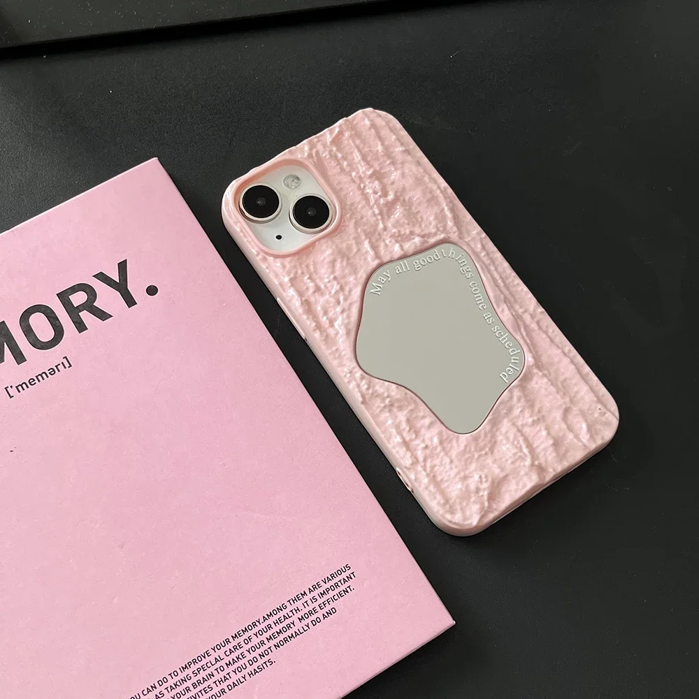 Cute Candy Color Phone Case For iPhone 16 15 14 13 12 11 Pro Max 3D Rock Pattern Soft Shockproof Back Cover