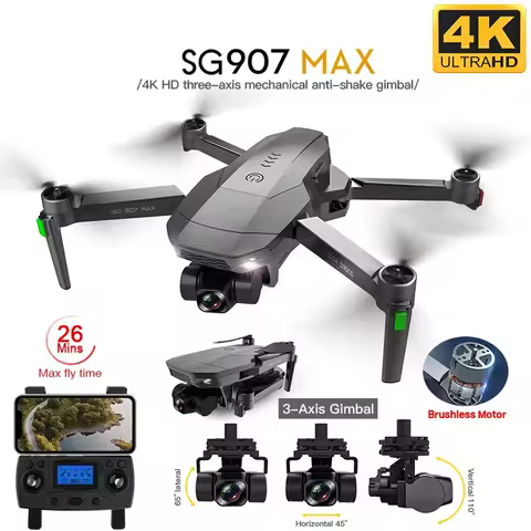 상단 SG907 MAX / SG907SE 드론 4k 전문 드론(카메라 포함) 3축 짐벌 브러시리스 5G Wif GPS 광학 흐름 RC 쿼드콥터 대