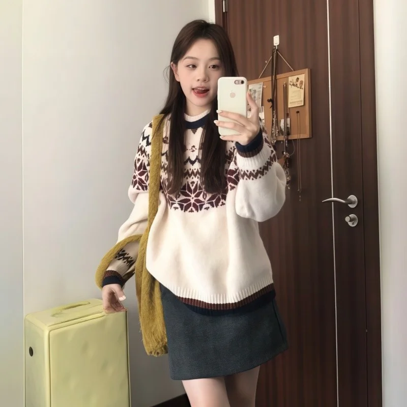 

Daliang Dongguan Basic Sweater No Pilling High End Women's Faion Casual Loose Fit Long Sve round Ne Thiened Sle