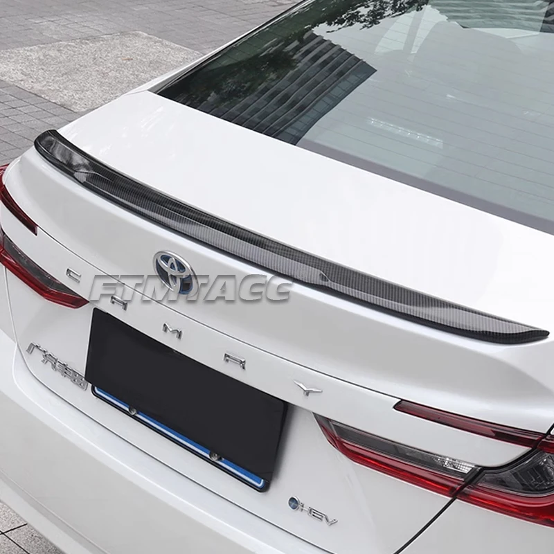 For Toyota Camry 9th 2024 + Car Styling Tail Wing Trim Rear Spoiler Cover Protector Decoration Accessories Exterior Sticker Part