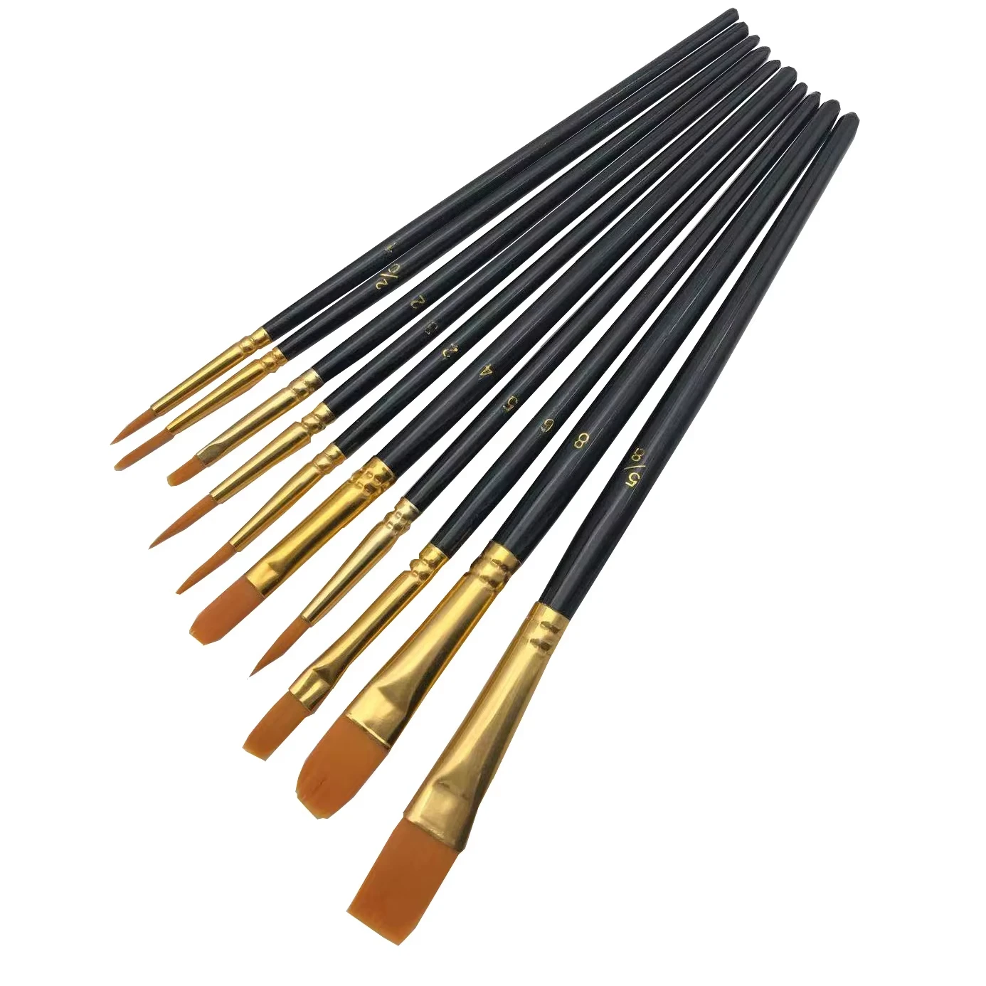 

10 Pcs/lot Multifunction Artists Paint Brush Set Acrylic Watercolor Round Pointed Nylon Tip Hair hook line short pointed Pen