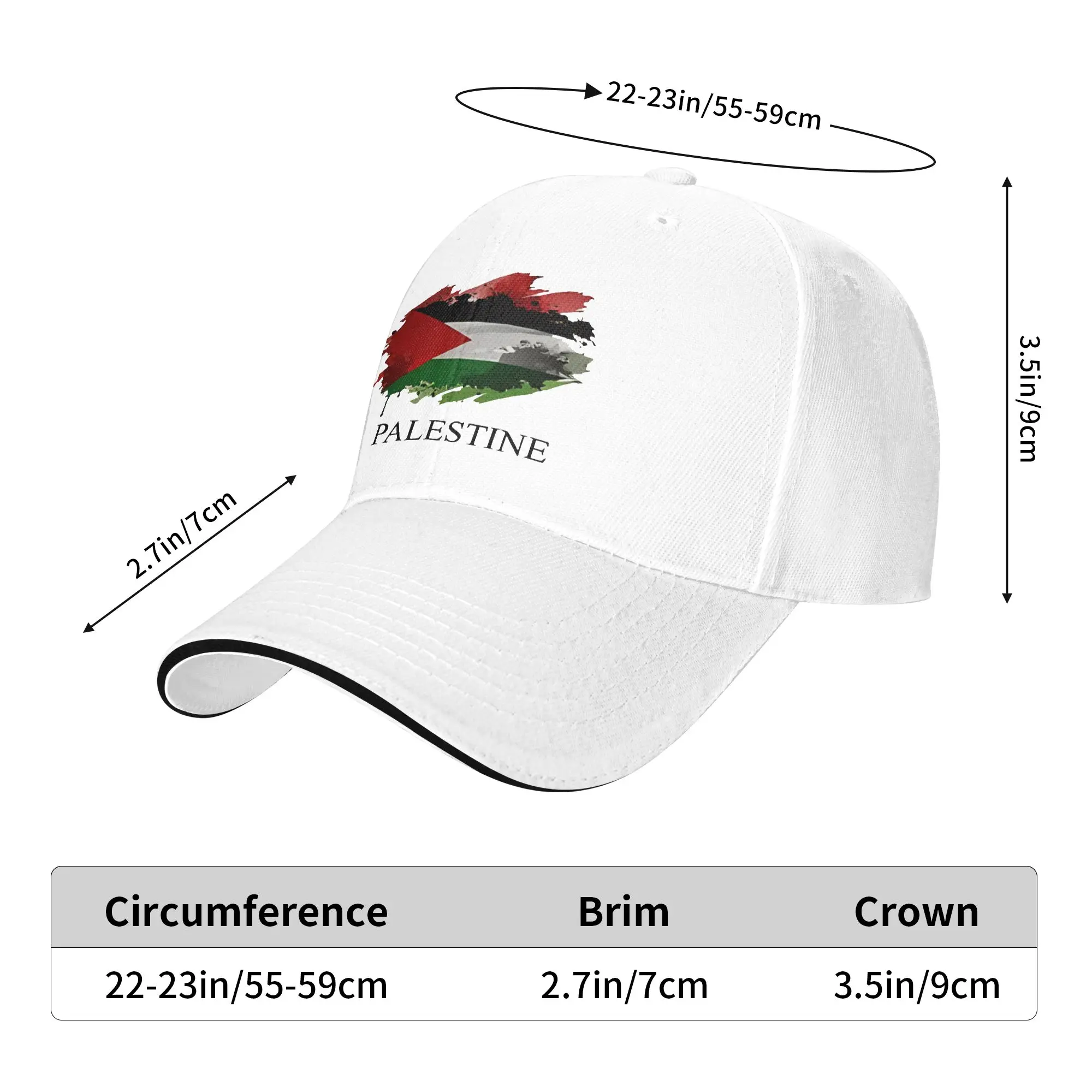 Summer Palestine Torn Splash Flag Baseball Cap  Kpop Rock Stylish Design Sun Trucker Hat Couple Women Adjustable Baseball Caps view 6