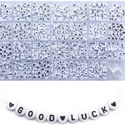1400pcs/Box Acrylic English Alphabet Letter Beads Set Kits With Stretch Cords For Bracelets Jewelry Acrylic Beads Accessories