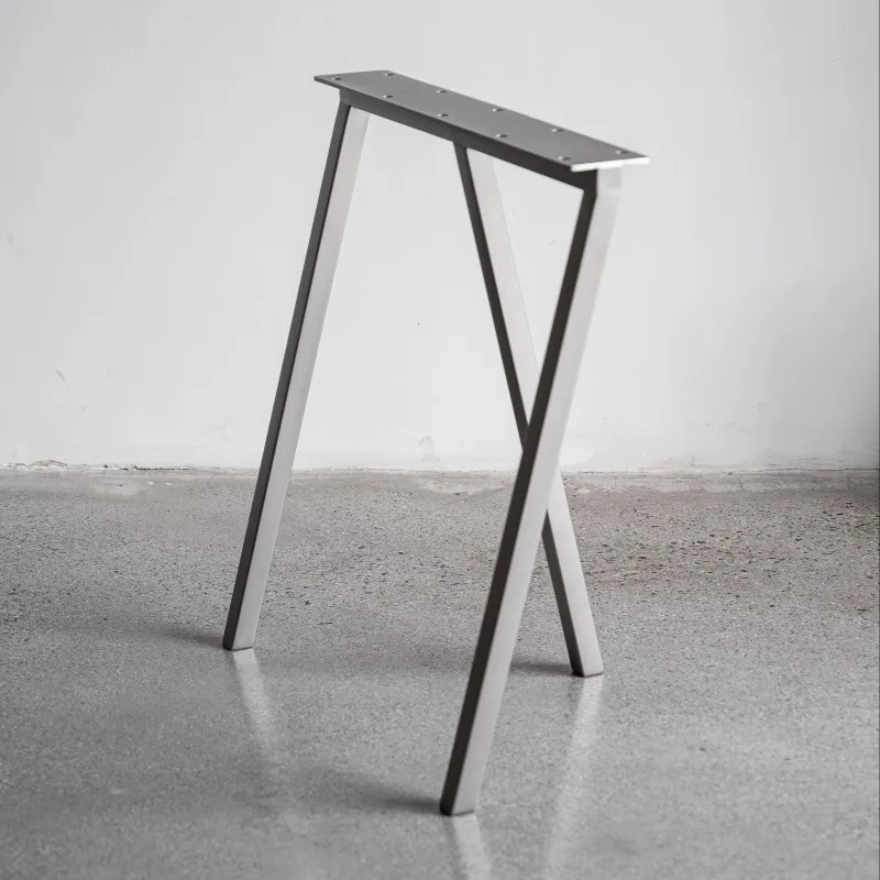 

Brushed Stainless Steel Table Legs Industrial Office Desk Bases Conference Table Feet Kitchen Island Bar Stand Support Furniture