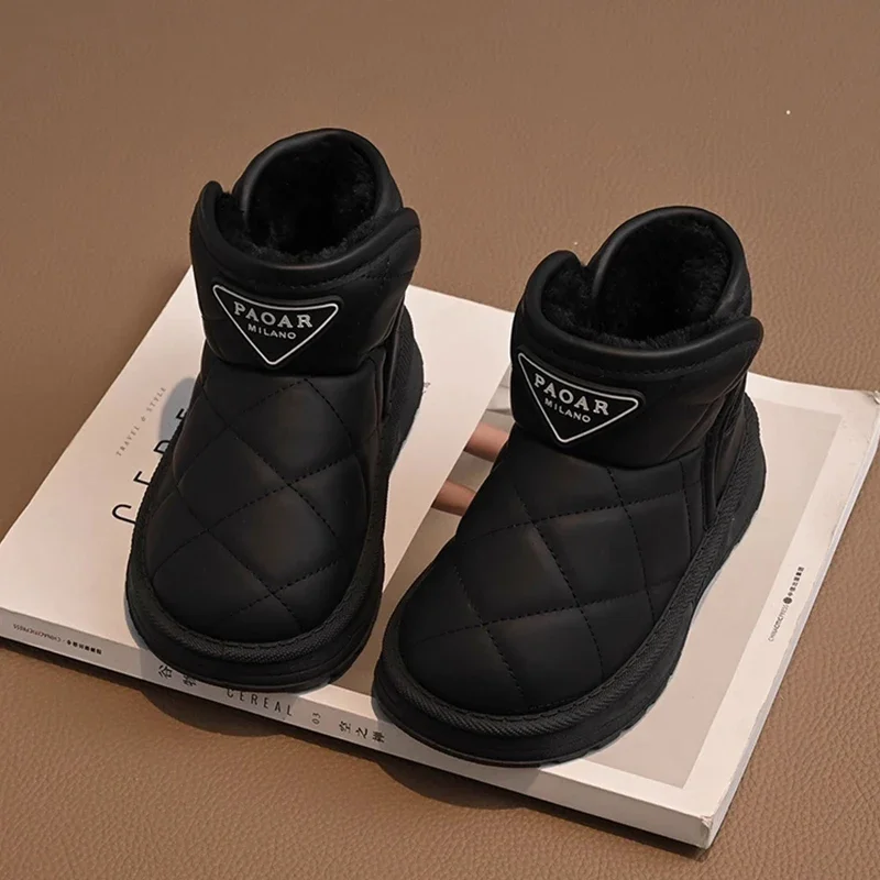 

Children Cotton Boots for Girls 2025 Winter New Fashion Korean Style Soft Bottom Anti-slippery Versatile Keep Warm Snow Boots