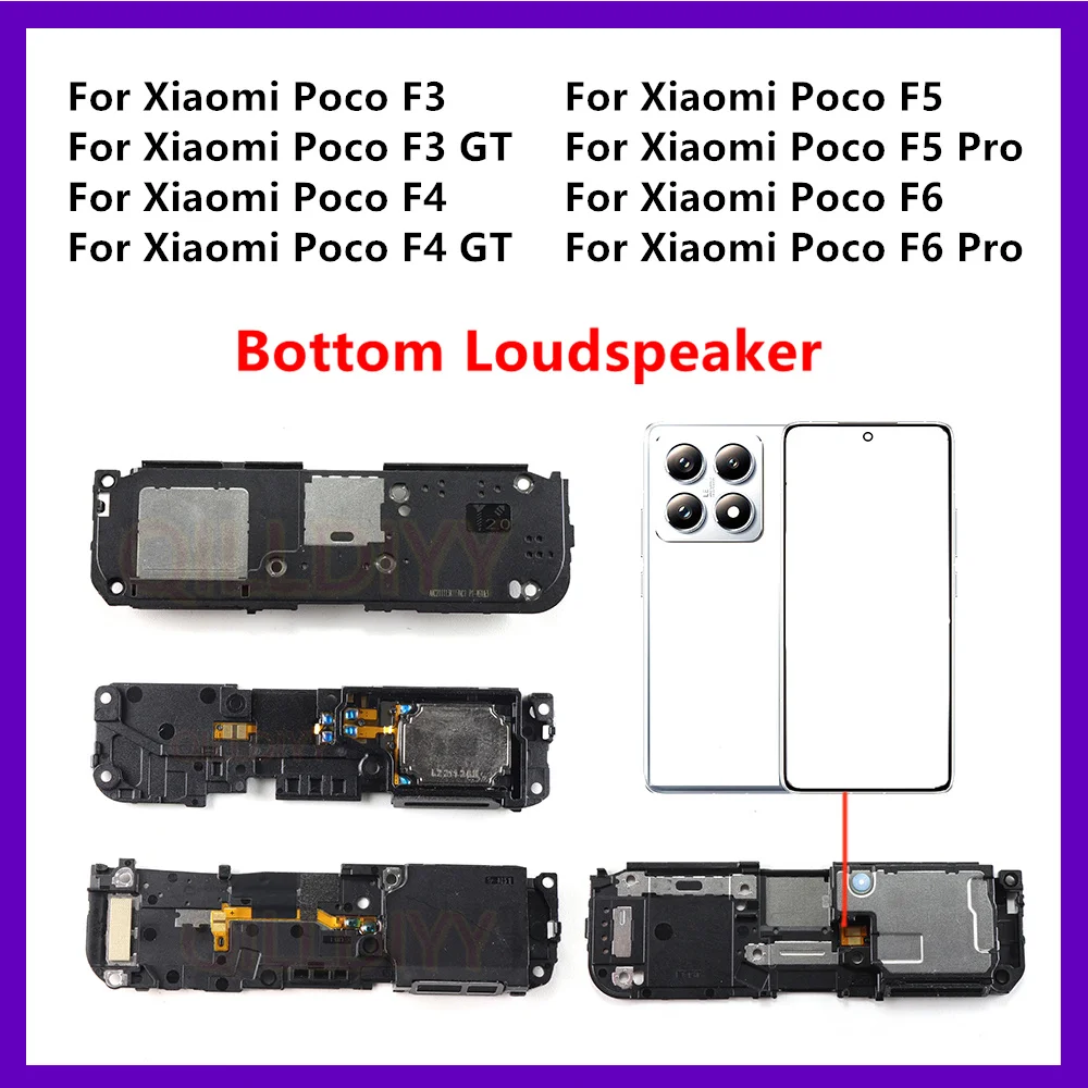 Altavoz para Xiaomi Poco F3 F4 GT F5 F6 Pro altavoz inferior zumbador módulo piezas de repuesto