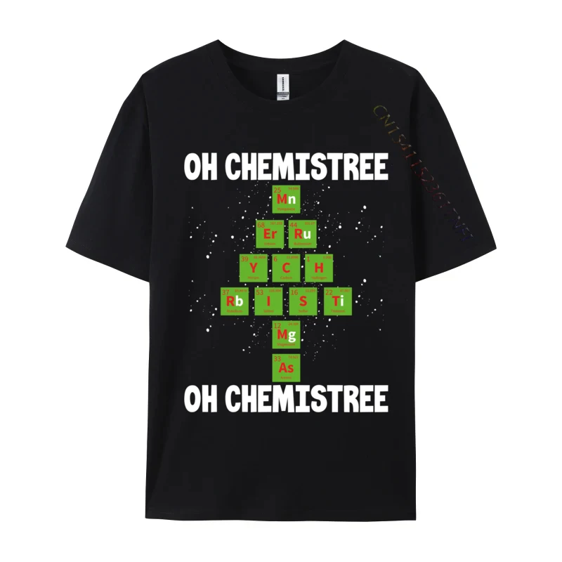 Oh Chemistree 재미있는 크리스마스 트리 화학 화학자 티셔츠, 카미사 상의 및 티, 100% 코튼 O-넥 티셔츠