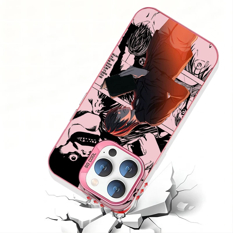 Anime Death Note Boy Legal Prata Funda, Redmi Note 13, 12, 12S, 11, 11S, 11E, 10, 10T, 10S, 9C, 9T Pro, Max, lite 5G, colorido