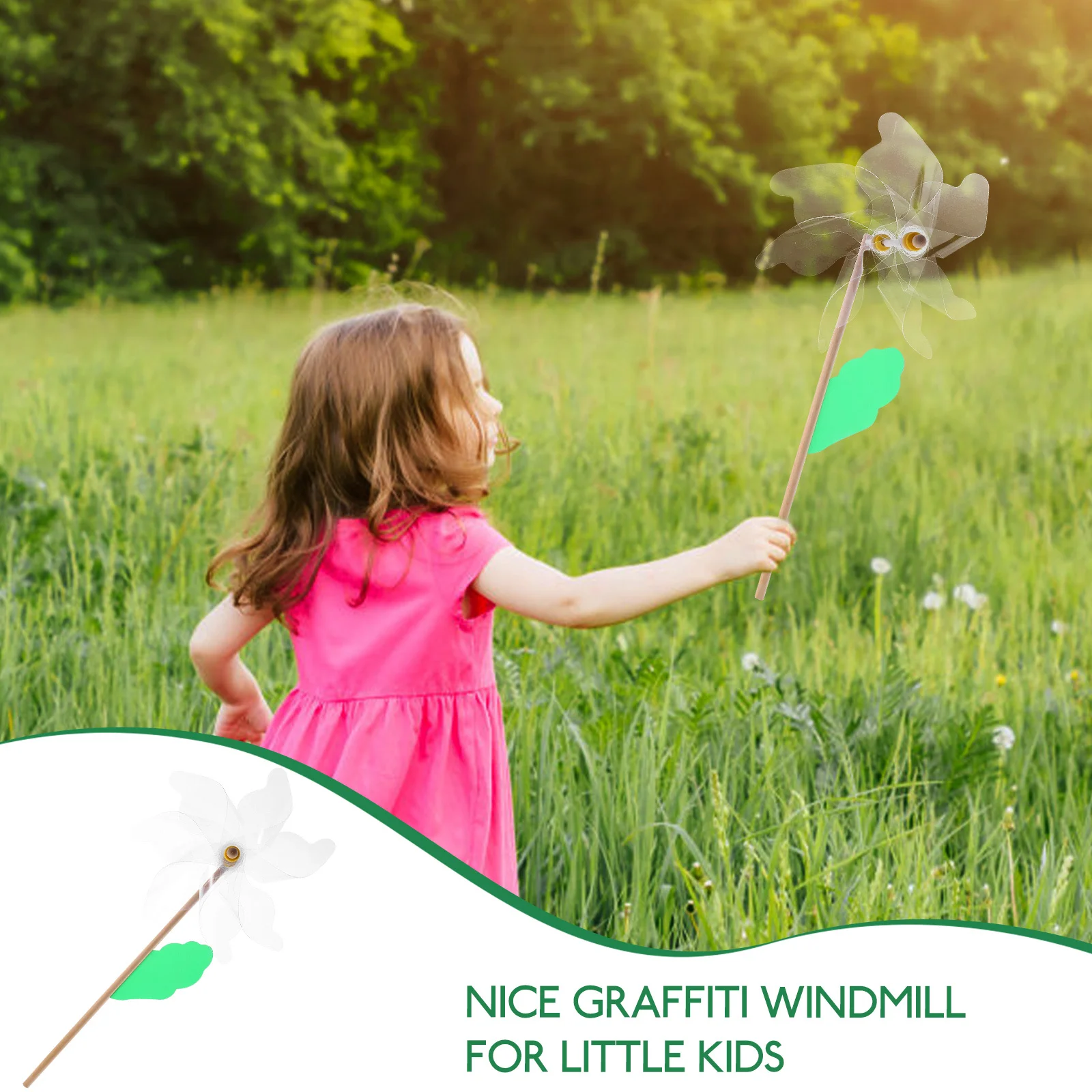 

1Set DIY Clear Pinwheel Making Kit for Children Blank Unfinished Plastic Windmill Drawing Graffiti Craft Set Educational