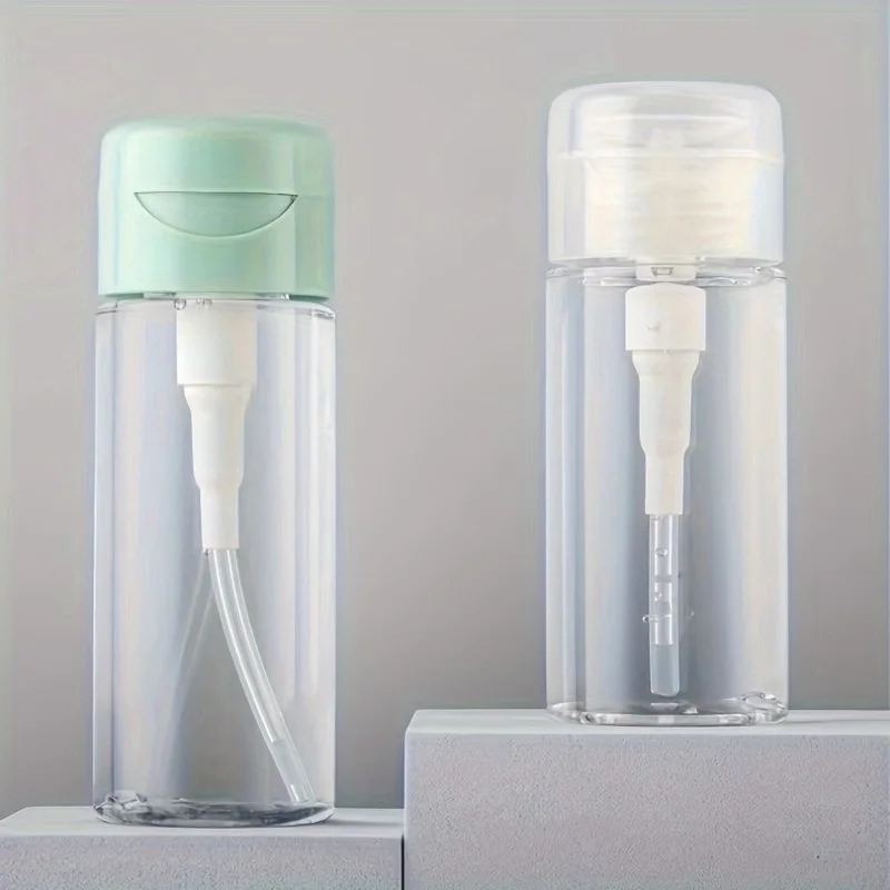 1 قطعة 150 مللي زجاجة توزيع المضخة ، حاوية مستحضرات التجميل الشفافة دفع أسفل زجاجة مضخة توزيع السائل مع غطاء الوجه #4