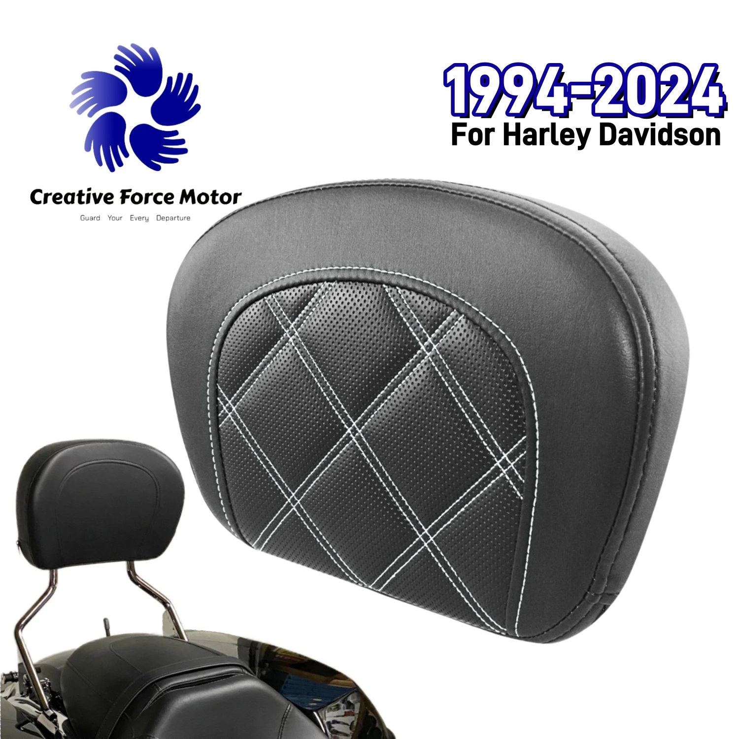 Motorcycles Sissy Bar Backrest Pad Passenger For Harley Breakout 114 Touring Road King Street Electra Glide Fat Bob FLRT 94-24